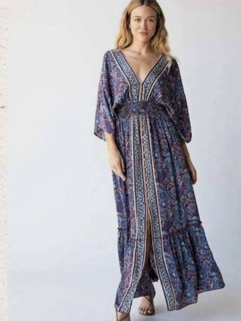 Natural Life Floral Boho Maxi Dress Small